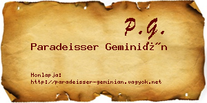 Paradeisser Geminián névjegykártya